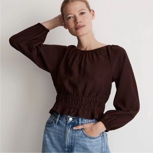 Madewell Twill Tie-Back Cutout Top